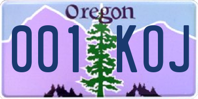 OR license plate 001KOJ