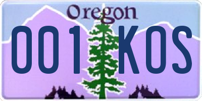 OR license plate 001KOS