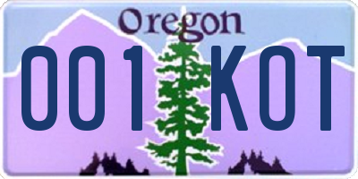 OR license plate 001KOT