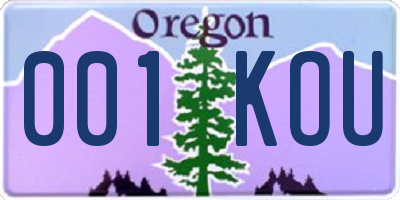 OR license plate 001KOU