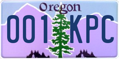 OR license plate 001KPC