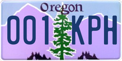 OR license plate 001KPH