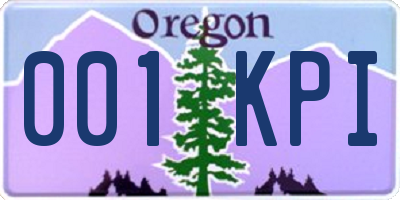 OR license plate 001KPI