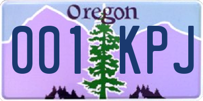 OR license plate 001KPJ