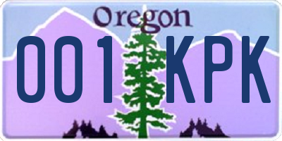 OR license plate 001KPK