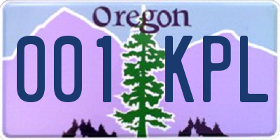 OR license plate 001KPL