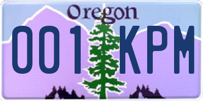 OR license plate 001KPM