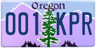 OR license plate 001KPR