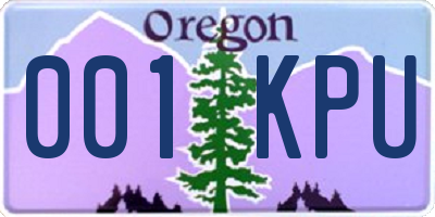 OR license plate 001KPU