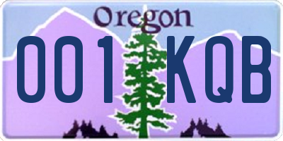 OR license plate 001KQB