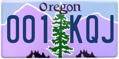 OR license plate 001KQJ