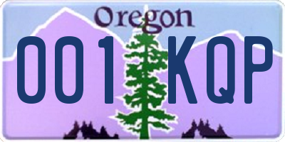 OR license plate 001KQP