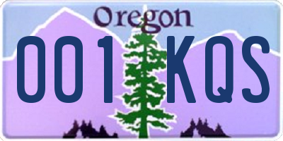 OR license plate 001KQS