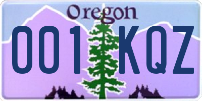 OR license plate 001KQZ