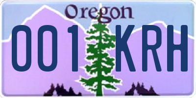 OR license plate 001KRH