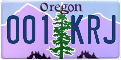 OR license plate 001KRJ