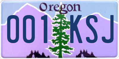 OR license plate 001KSJ