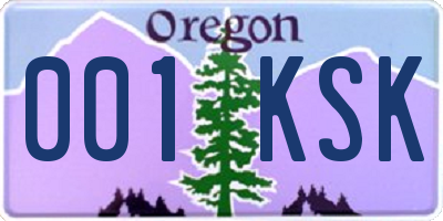 OR license plate 001KSK