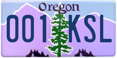 OR license plate 001KSL