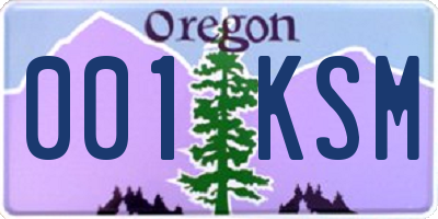 OR license plate 001KSM