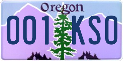 OR license plate 001KSO