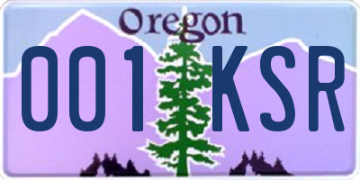 OR license plate 001KSR