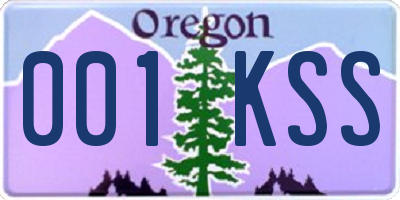 OR license plate 001KSS