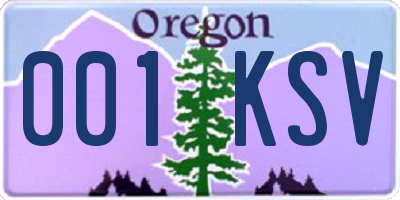 OR license plate 001KSV