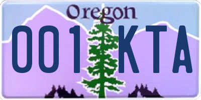 OR license plate 001KTA