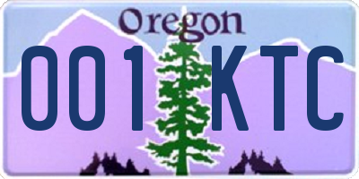 OR license plate 001KTC