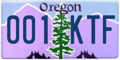 OR license plate 001KTF