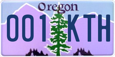 OR license plate 001KTH