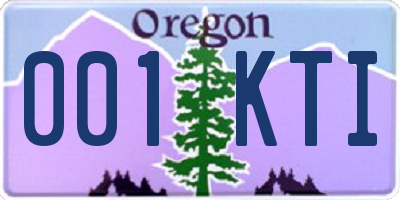 OR license plate 001KTI