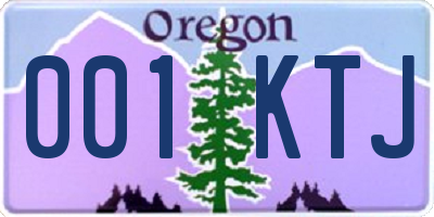 OR license plate 001KTJ