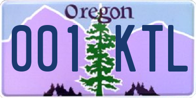 OR license plate 001KTL