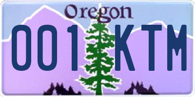 OR license plate 001KTM