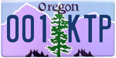 OR license plate 001KTP