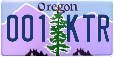 OR license plate 001KTR