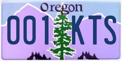 OR license plate 001KTS