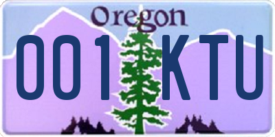 OR license plate 001KTU