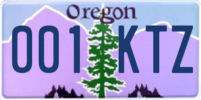 OR license plate 001KTZ