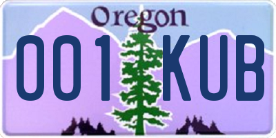 OR license plate 001KUB