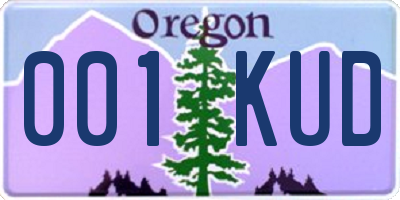 OR license plate 001KUD