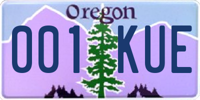 OR license plate 001KUE