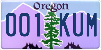 OR license plate 001KUM