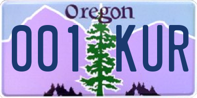 OR license plate 001KUR