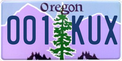 OR license plate 001KUX