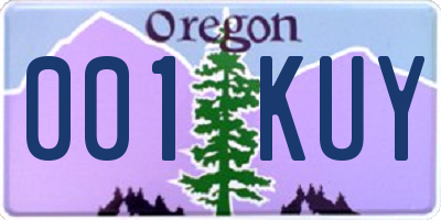 OR license plate 001KUY