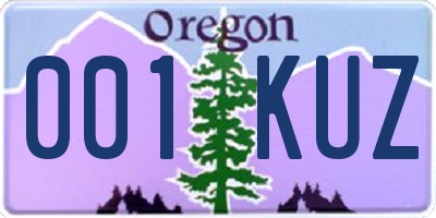 OR license plate 001KUZ