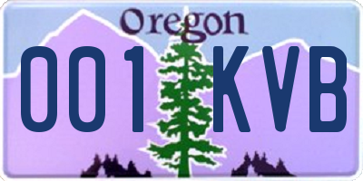 OR license plate 001KVB